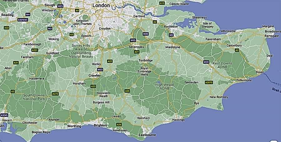 Sussex & Surrounds Map